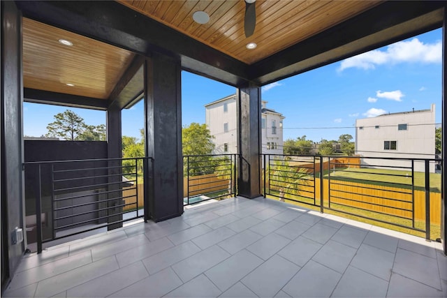 exterior space featuring wooden ceiling