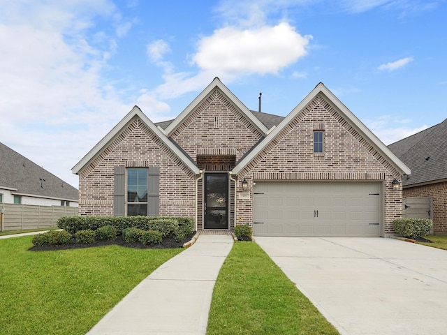 view of front of home featuring a front lawn