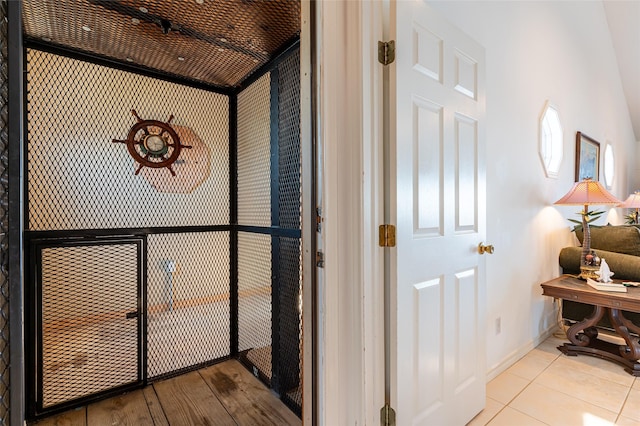 interior space with hardwood / wood-style floors