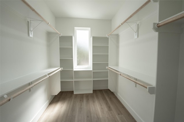 spacious closet with light hardwood / wood-style floors