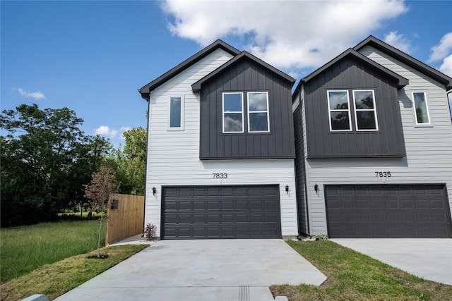 view of front of house with a garage