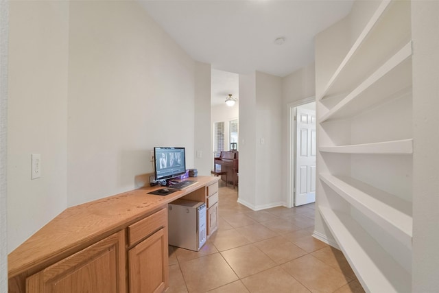 view of tiled home office