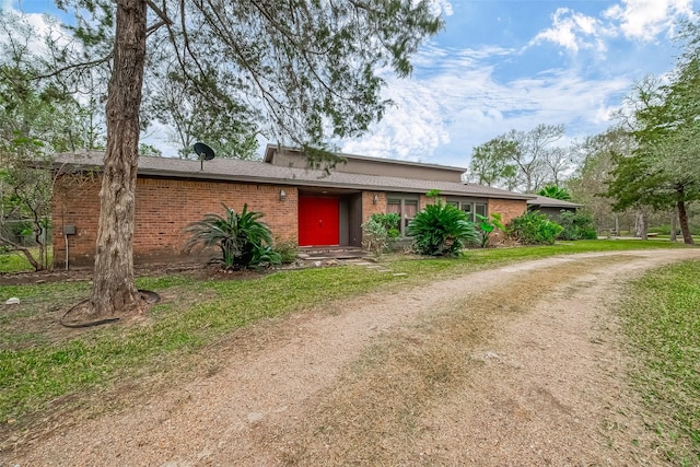 view of single story home