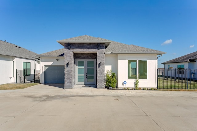 view of front of home with a garage