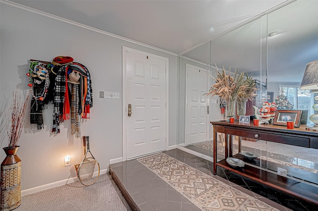 entryway with ornamental molding