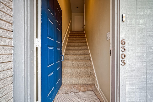 view of stairway