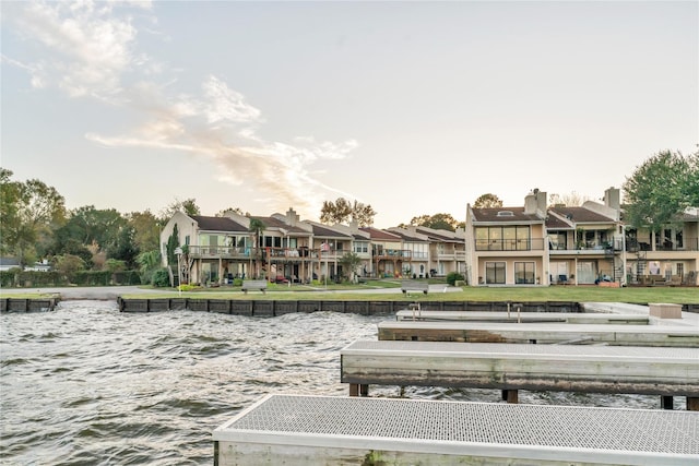 exterior space featuring a water view