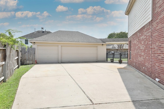 view of garage