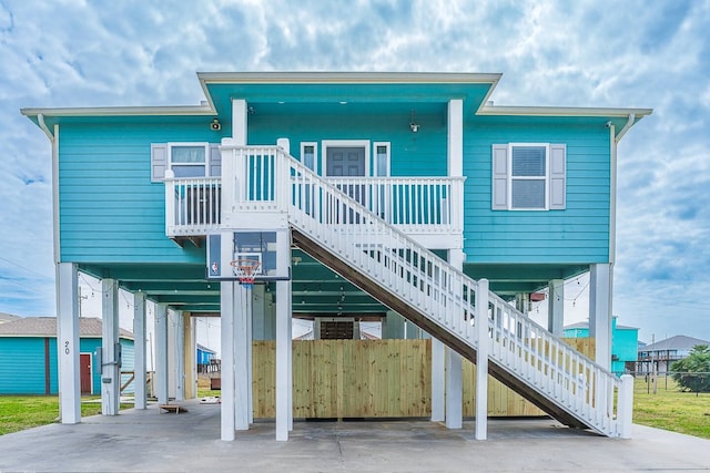 exterior space featuring a porch and a carport