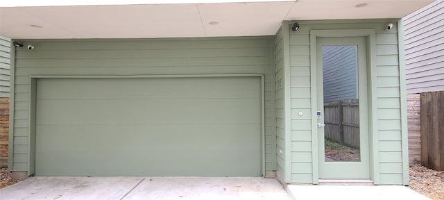 view of garage