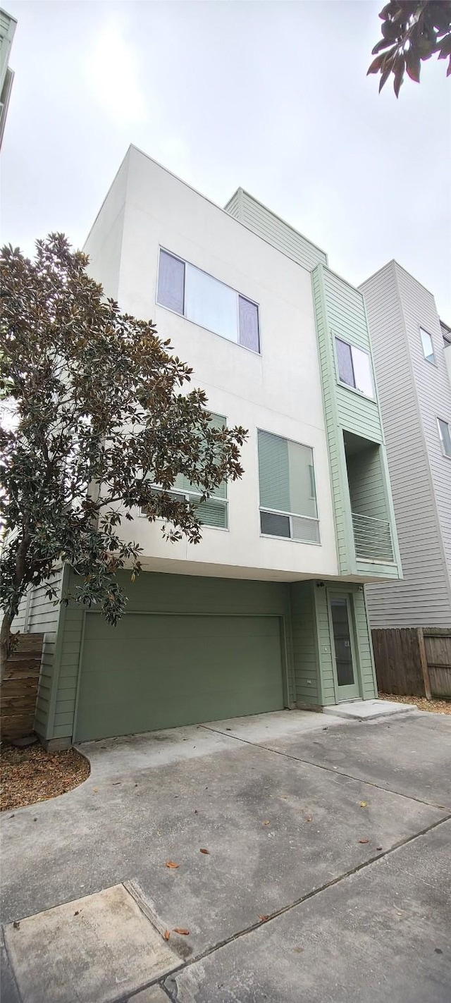 view of building exterior with a garage