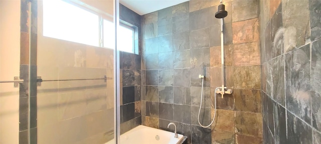 bathroom with tiled shower / bath