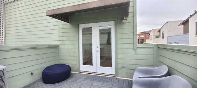 property entrance with french doors