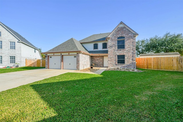 view of front of house with a front lawn