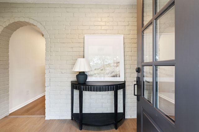 details featuring wood-type flooring