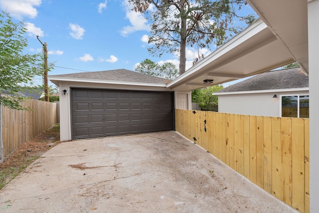 view of garage