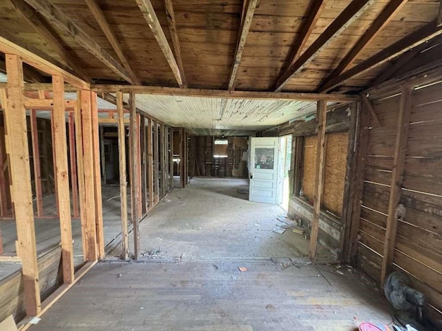 miscellaneous room with vaulted ceiling