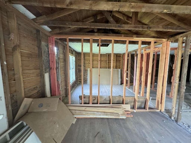 miscellaneous room with vaulted ceiling