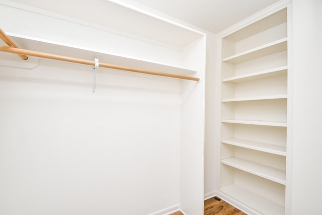 spacious closet with hardwood / wood-style floors