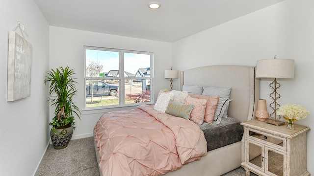 bedroom with carpet floors