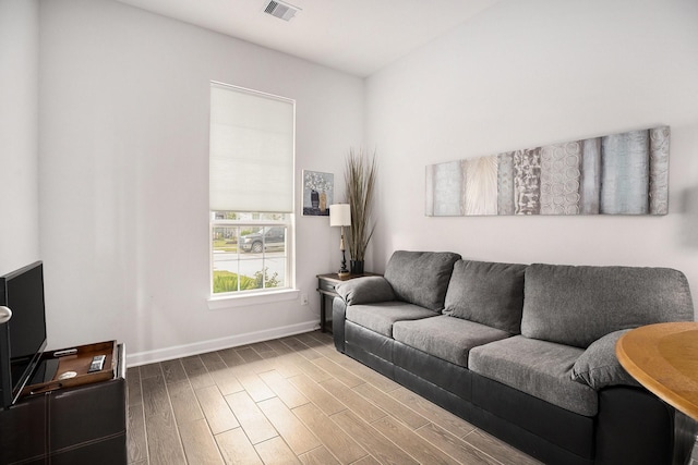 living room featuring wood-type flooring