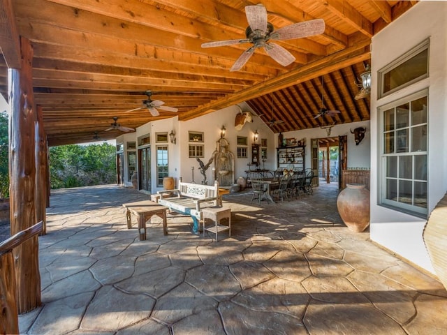 view of patio / terrace with ceiling fan