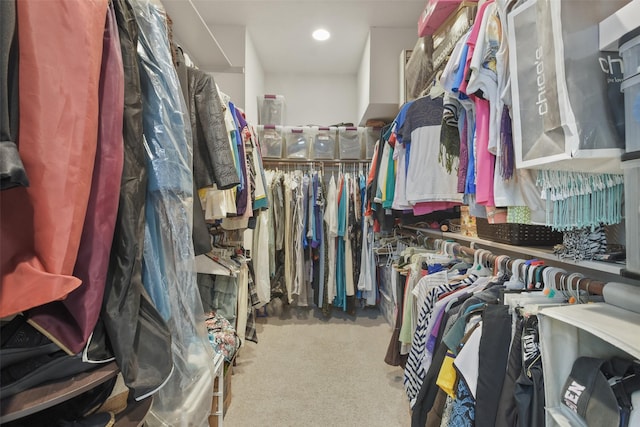 spacious closet with carpet flooring