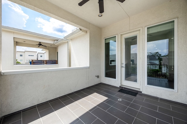 view of patio / terrace with ceiling fan