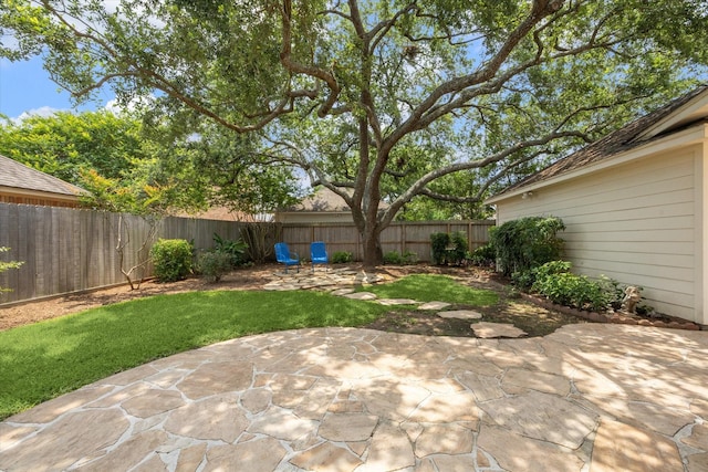 view of patio with a fenced backyard