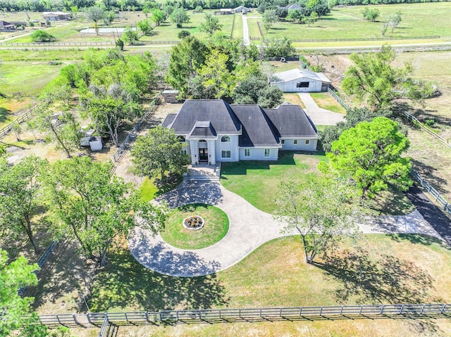 bird's eye view with a rural view