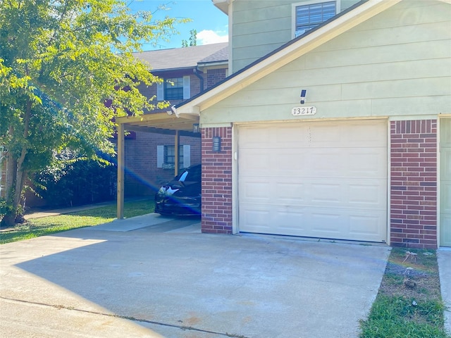 view of garage