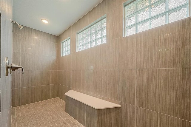 bathroom with a shower