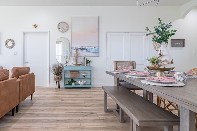 dining area featuring light hardwood / wood-style flooring