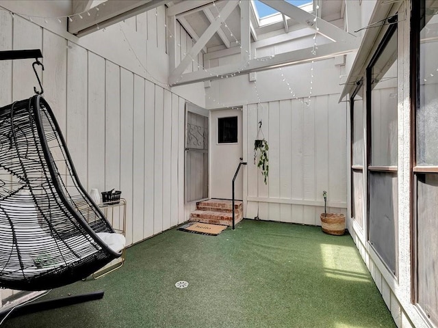 interior space with a skylight