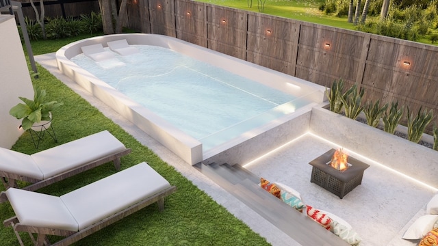 1406 Sue Barnett Dr, Houston, TX 77018 - exterior space featuring an outdoor fire pit