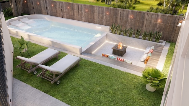1406 Sue Barnett Dr, Houston, TX 77018 - view of pool with an outdoor fire pit