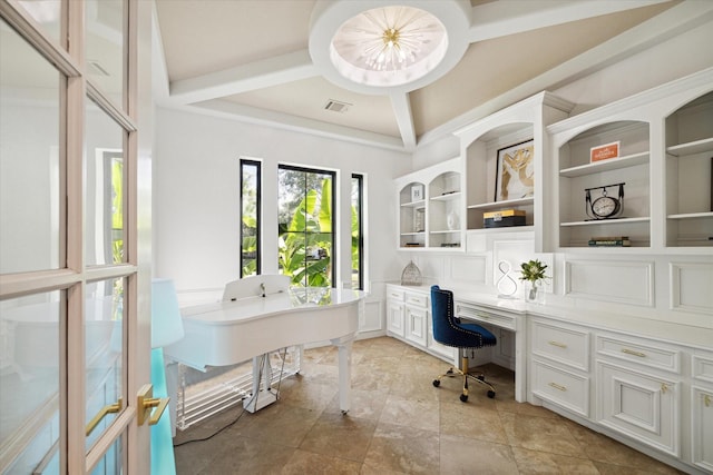 1406 Sue Barnett Dr, Houston, TX 77018 - office featuring built in desk