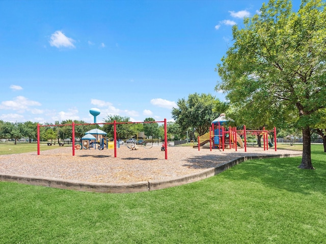 view of play area featuring a yard