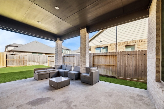 view of patio with an outdoor hangout area