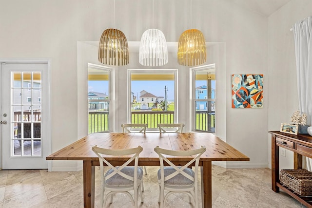 dining area featuring a healthy amount of sunlight