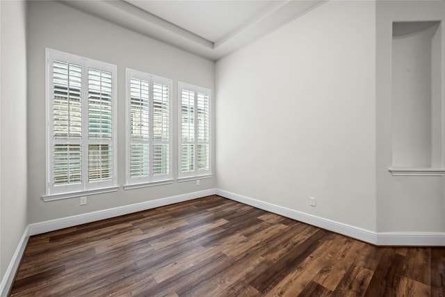 empty room featuring dark wood-type flooring