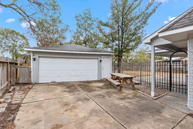 view of garage