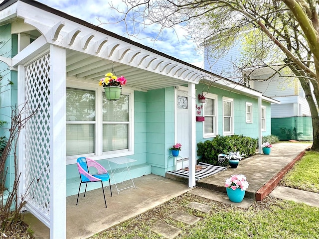 exterior space with a porch