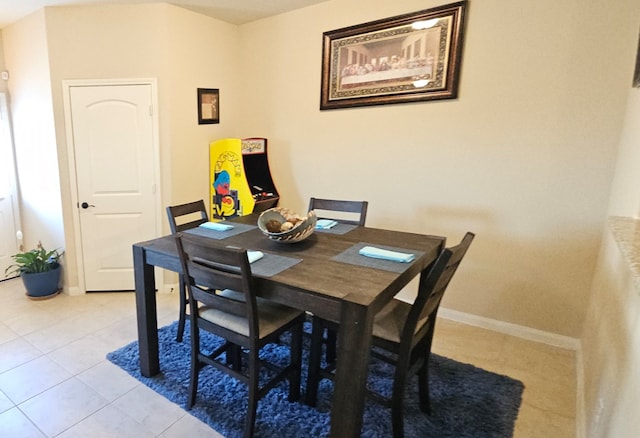 view of tiled dining space