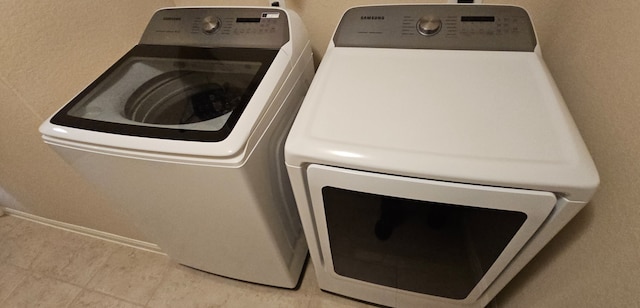 laundry area featuring washer and dryer