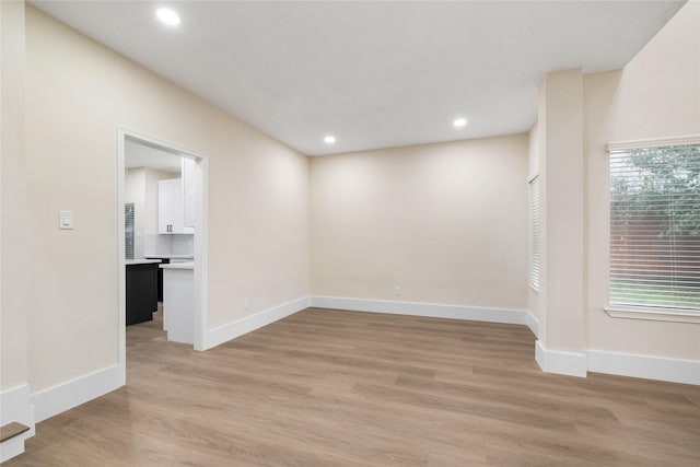 empty room featuring light wood-type flooring