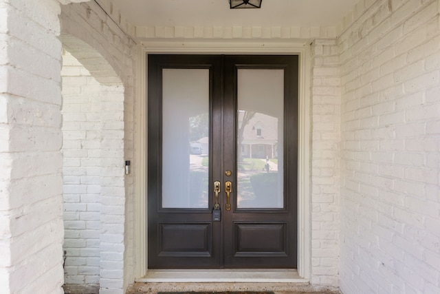 doorway to property with french doors