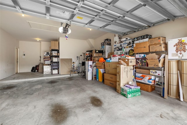 garage featuring a garage door opener