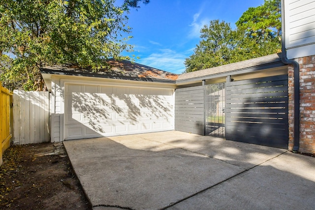 view of garage