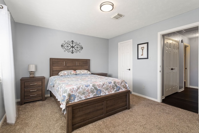 bedroom with carpet floors